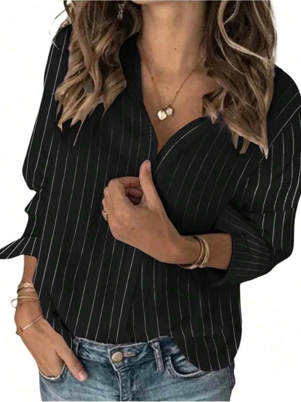 Classic Striped Button down Boyfriend Shirt